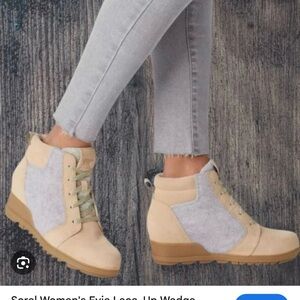Sorel Evie Ankle Lace Up Wedge Booties